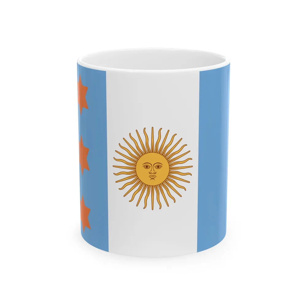 Flag of Argentine Teniente General 1894 to 1904 - White Coffee Mug-11oz-Go Mug Yourself