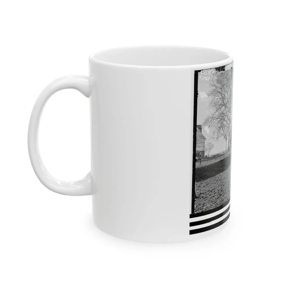 Dutch Gap, Virginia (Vicinity). Pontoon Boats On Wheeled Carriages At Deserted Farm House Near Dutch Gap Canal (U.S. Civil War) White Coffee Mug-Go Mug Yourself