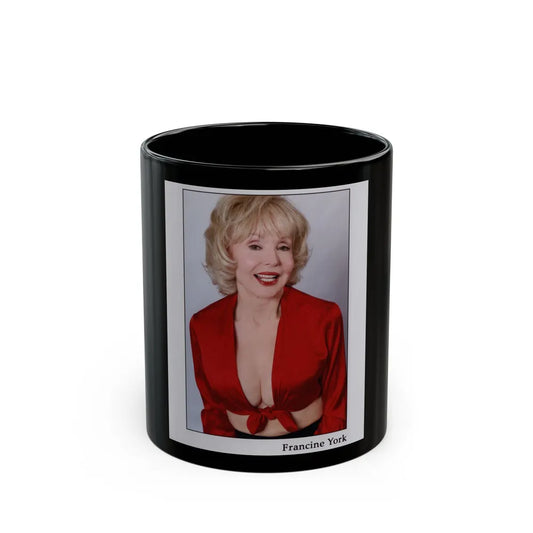 Francine York #172 - 7x9 more recent Color Glamour Waist & Upper Body Photo Re-Print (Vintage Female Icon) Black Coffee Mug-11oz-Go Mug Yourself