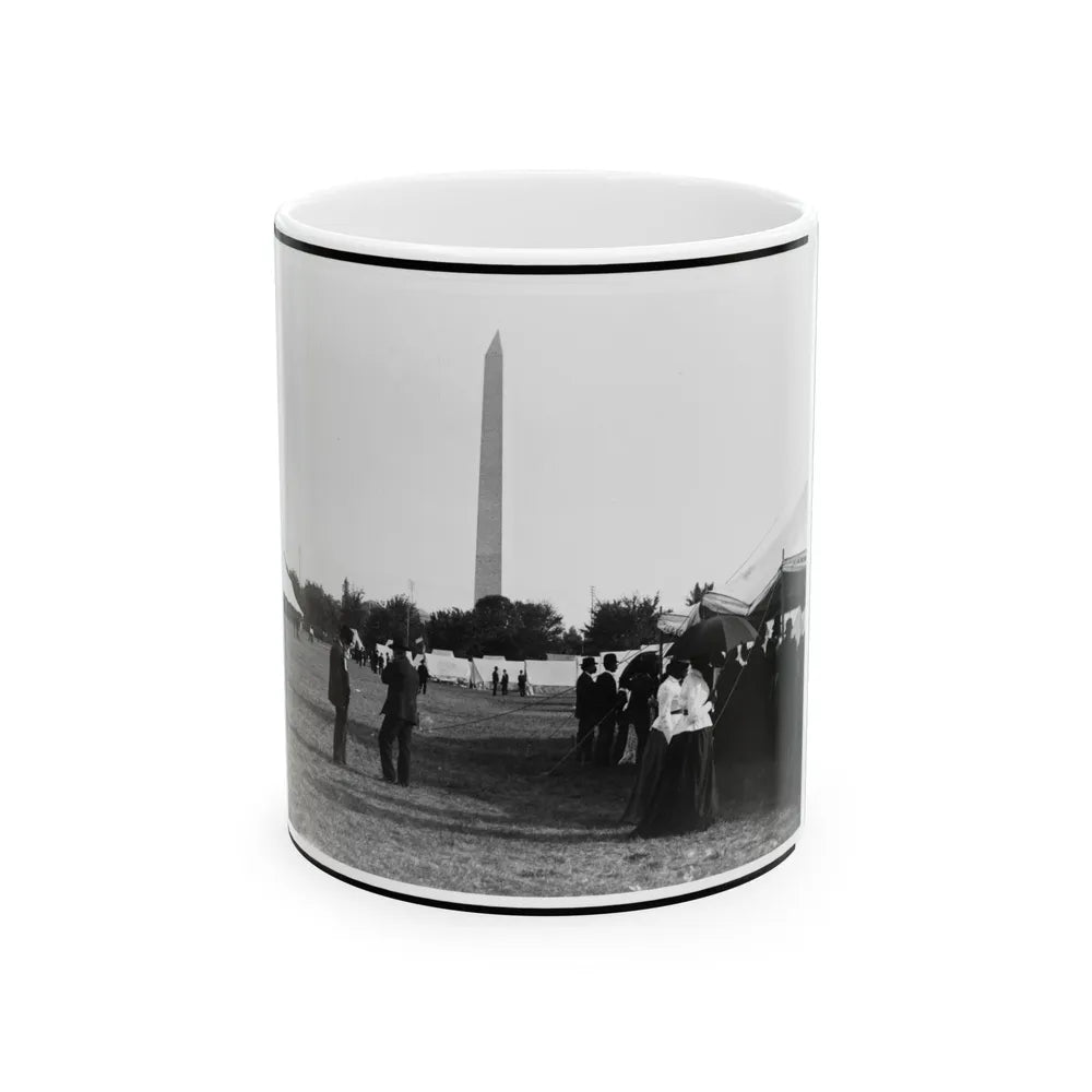 Encampment Of The G.A.R. In Washington, D.C. With Washington Monument In Background (U.S. Civil War) White Coffee Mug-11oz-Go Mug Yourself