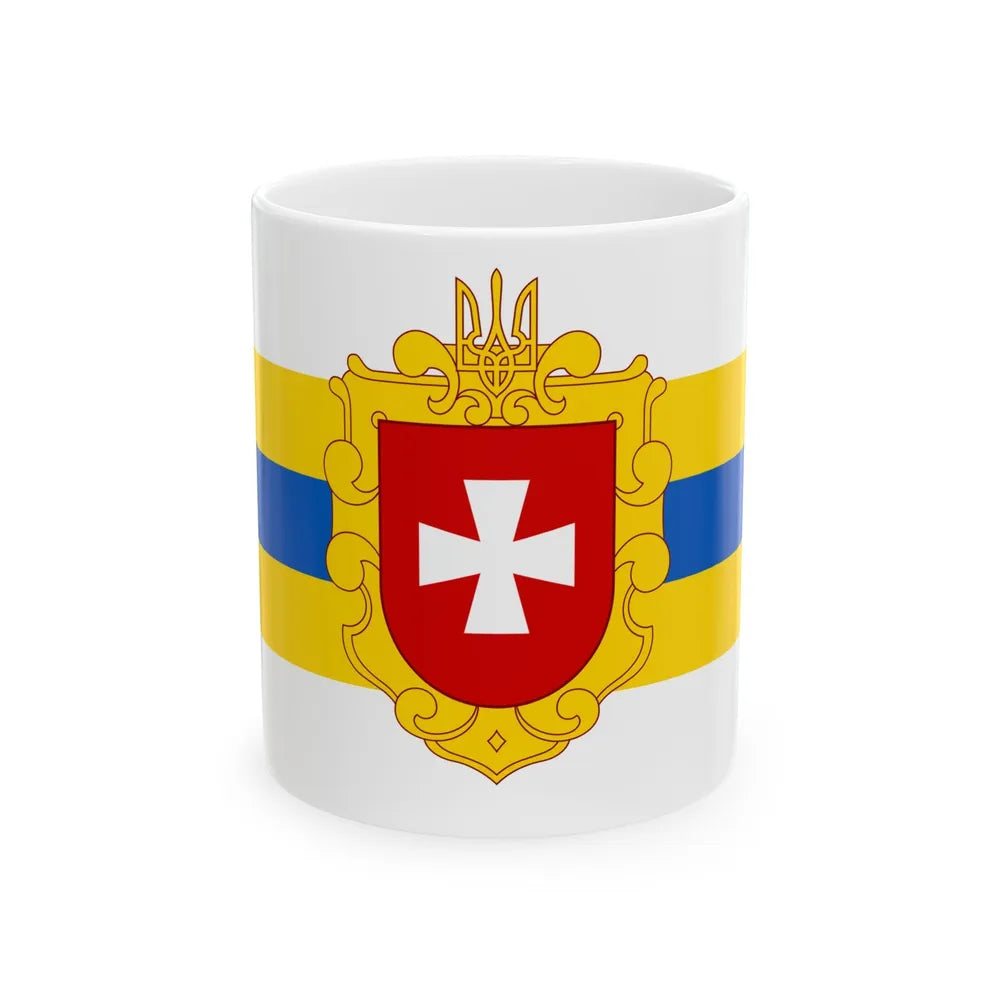 Flag of Rivne Oblast Ukraine - White Coffee Mug-11oz-Go Mug Yourself