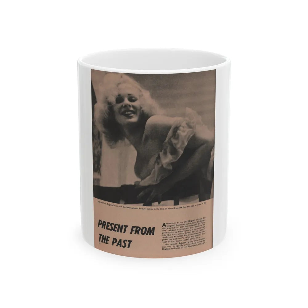 Norma Sykes #179 - Play Mag. 9-4-59 - 1 B&W Photo & More (Vintage Female Icon) White Coffee Mug-11oz-Go Mug Yourself