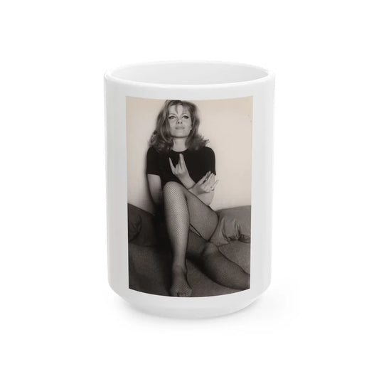 Ingrid Pitt #134 (Vintage Female Icon) White Coffee Mug-15oz-Go Mug Yourself