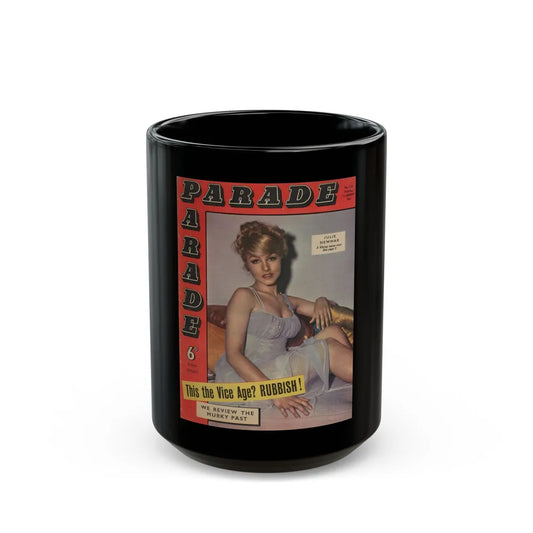 Julie Newmar #661 (Vintage Female Icon) Black Coffee Mug-15oz-Go Mug Yourself