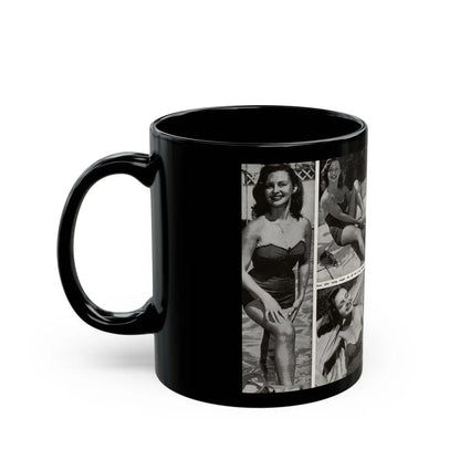 Greta Thyssen #17 - American Beauties Mag. '53 - 2 Pages with, 5 B&W Photos (Vintage Female Icon) Black Coffee Mug-Go Mug Yourself