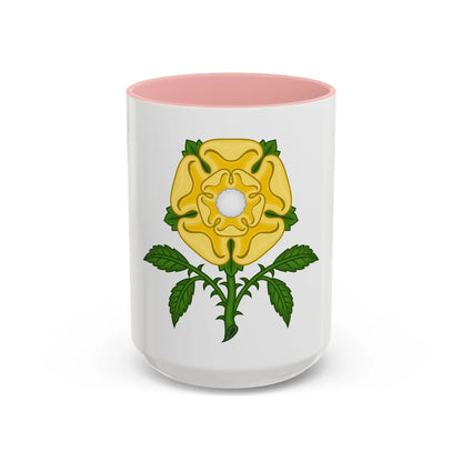 Golden Rose Badge - Accent Coffee Mug-15oz-Pink-Go Mug Yourself