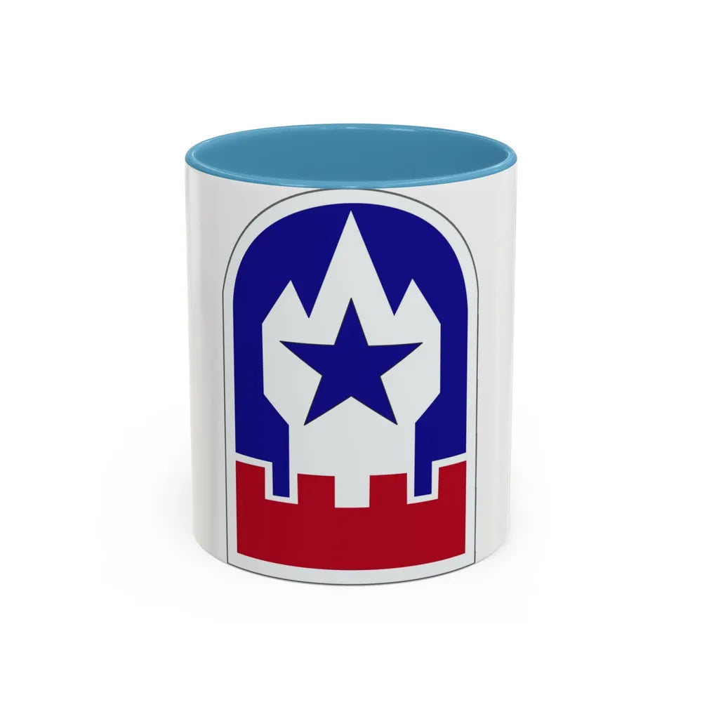 Engineer Command Europe (U.S. Army) Accent Coffee Mug-11oz-Light Blue-Go Mug Yourself