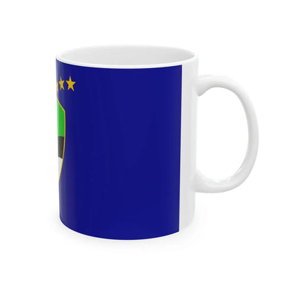 Flag of Tuzla Canton Bosnia and Herzegovina - White Coffee Mug-Go Mug Yourself