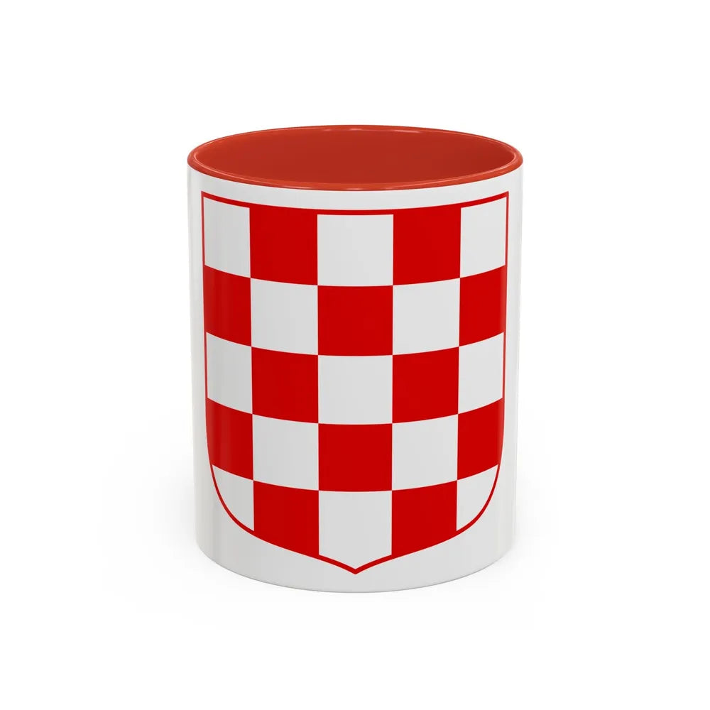 Coat of arms of Croatia (white chequy) - Accent Coffee Mug-11oz-Red-Go Mug Yourself