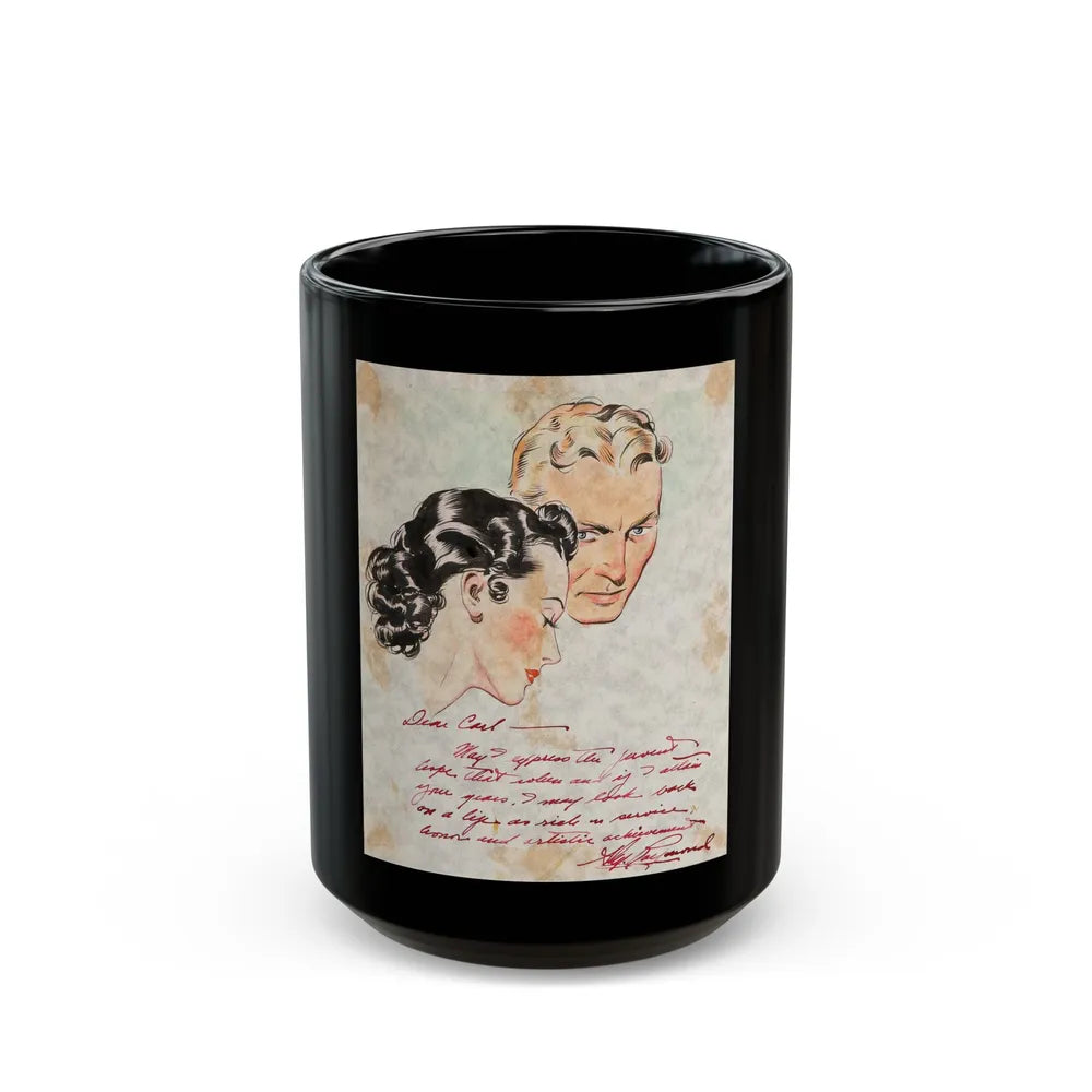 Carl Laemmle Sketch (c. 1937) - Black Coffee Mug-15oz-Go Mug Yourself