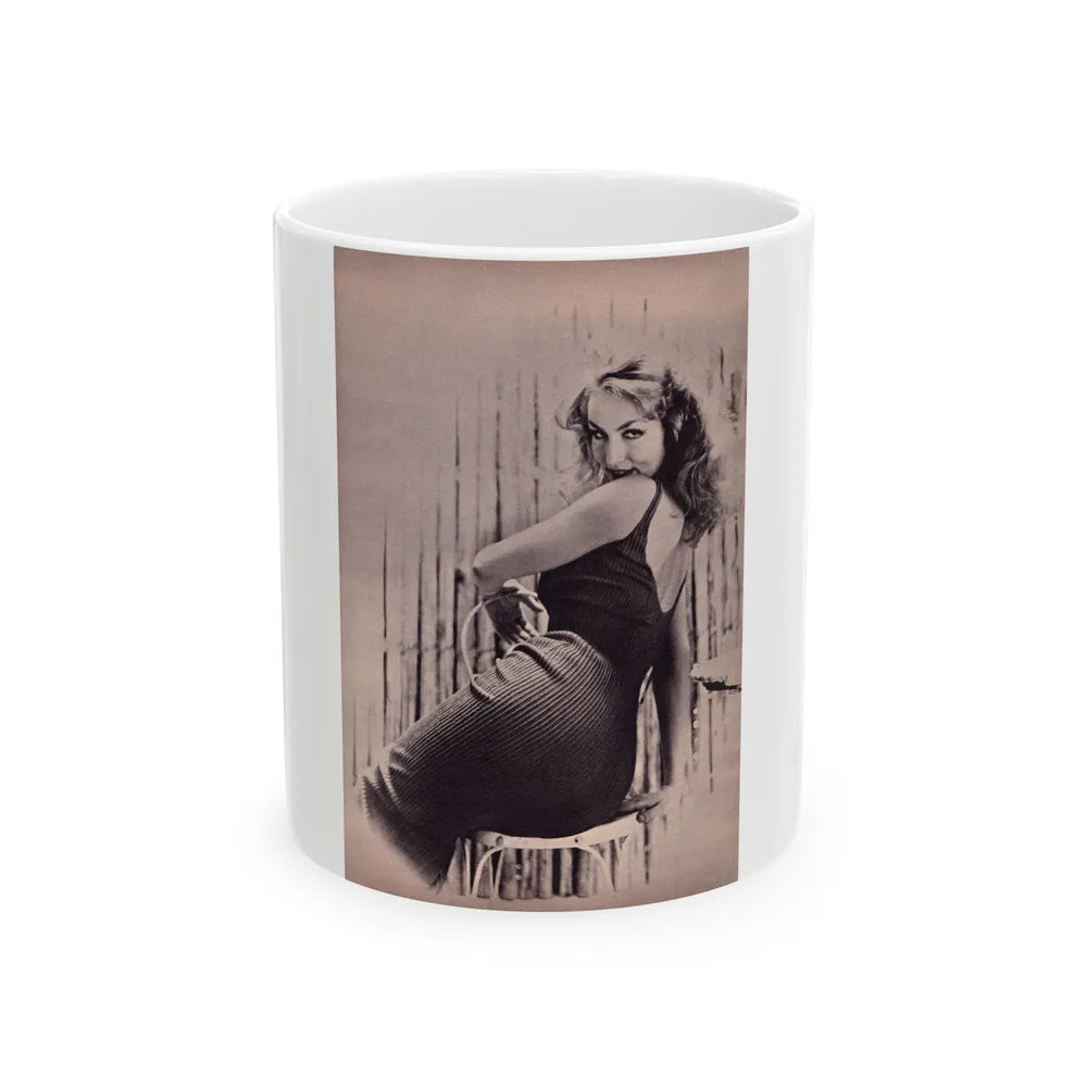 Julie Newmar #447 (Vintage Female Icon) White Coffee Mug-11oz-Go Mug Yourself