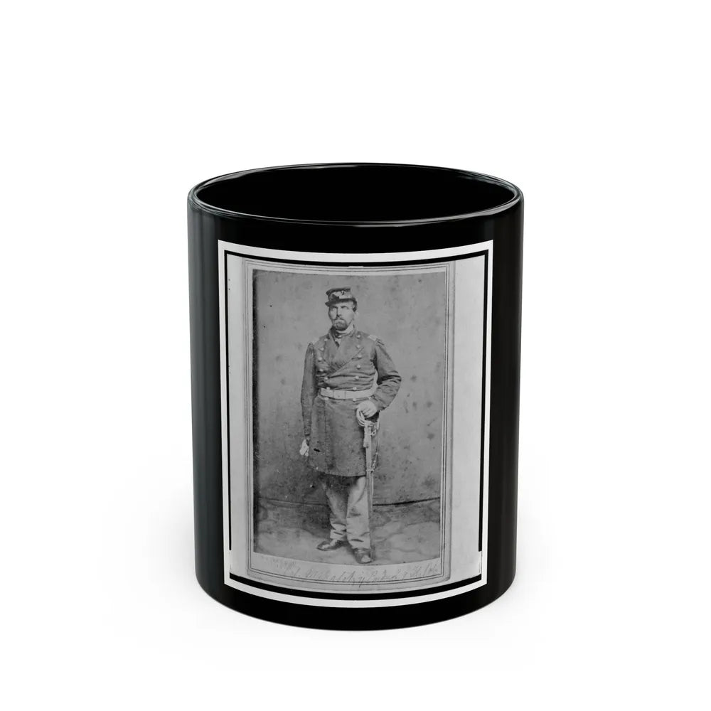 Colonel Geza Milahotzy, Union Officer In The 24th Illinois Infantry Regiment, Full-Length Portrait, Standing, Facing Front (U.S. Civil War) Black Coffee Mug-11oz-Go Mug Yourself