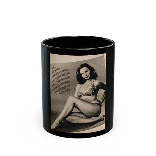 Greta Thyssen #125 - 1 Page 1 B&W Photo & Caption from Cover Girls Models Mag. June '54 (Vintage Female Icon) Black Coffee Mug-11oz-Go Mug Yourself