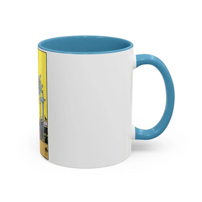 The 7 of Swords (Tarot Card) Accent Coffee Mug-Go Mug Yourself