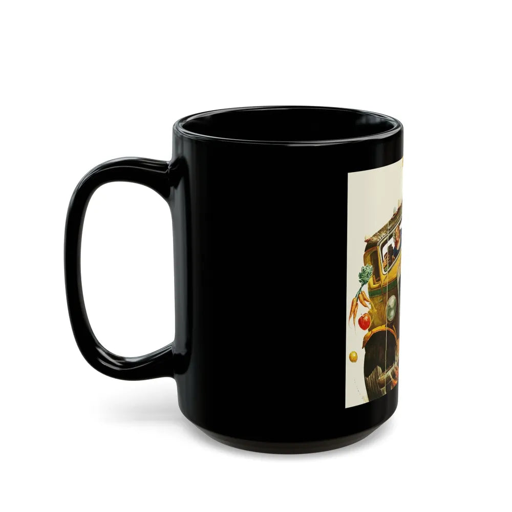 Driving Lesson Gone Bad, Collier's magazine, 1946 - Black Coffee Mug-Go Mug Yourself