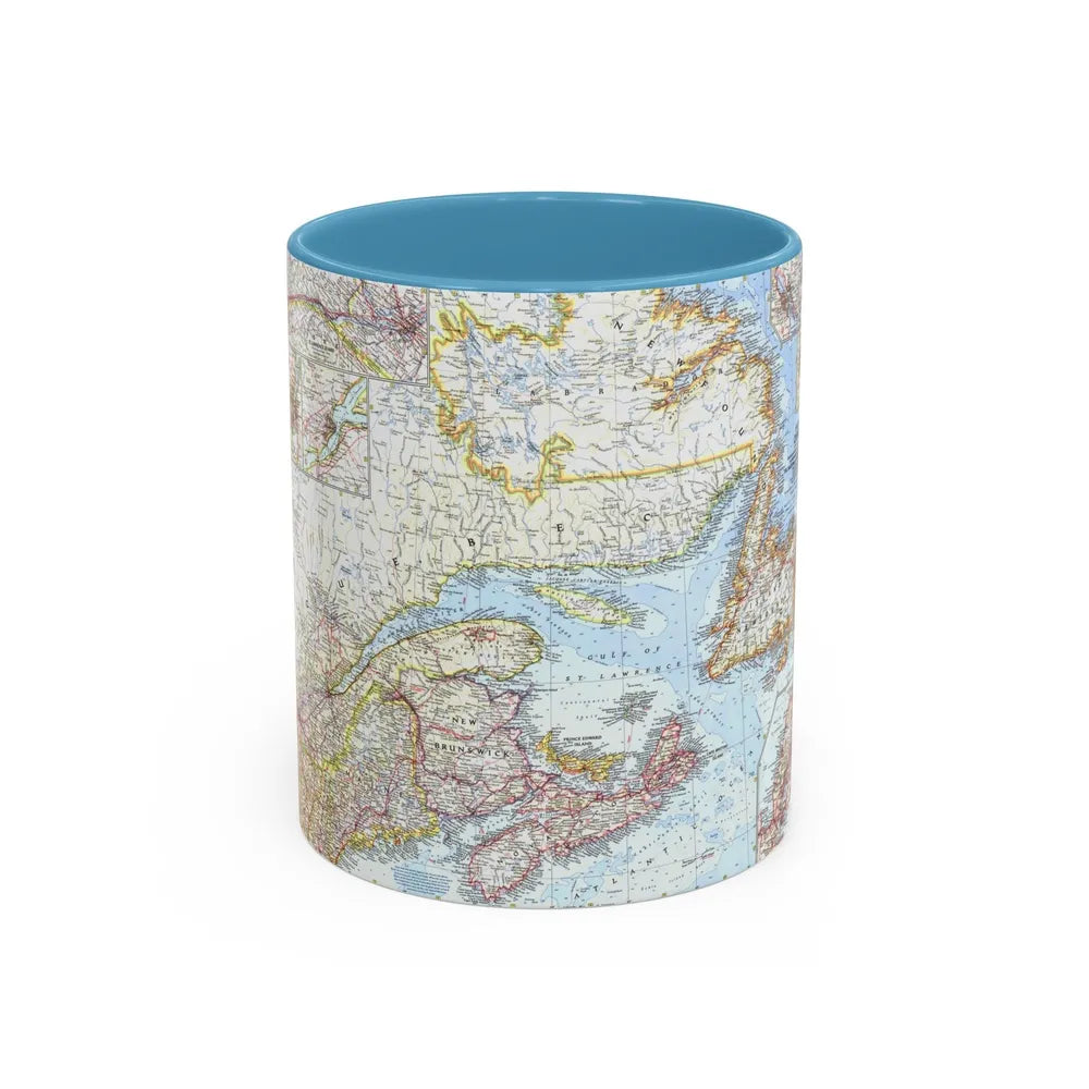 Canada - Eastern (1967) (Map) Accent Coffee Mug-11oz-Light Blue-Go Mug Yourself