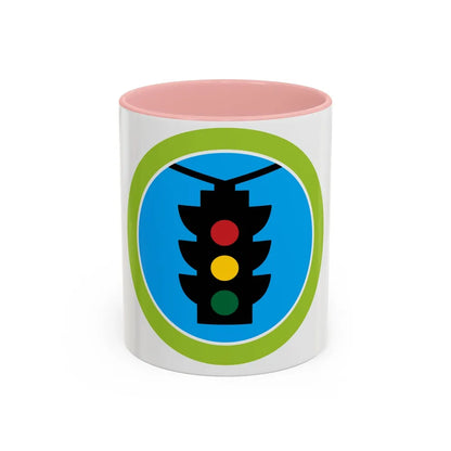 Traffic Safety (Boy Scout Merit Badge) Accent Coffee Mug-11oz-Pink-Go Mug Yourself