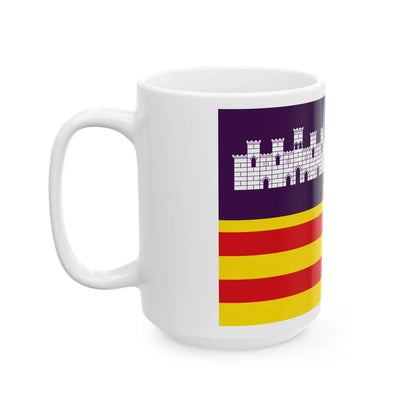 Flag of the Balearic Islands Spain - White Coffee Mug-Go Mug Yourself