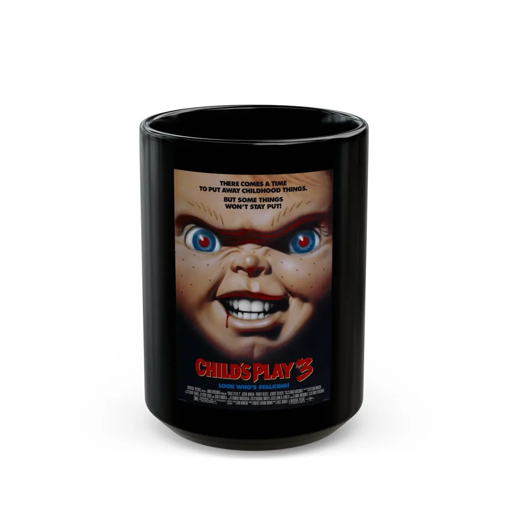 CHILD'S PLAY 3 1991 Movie Poster - Black Coffee Mug-15oz-Go Mug Yourself