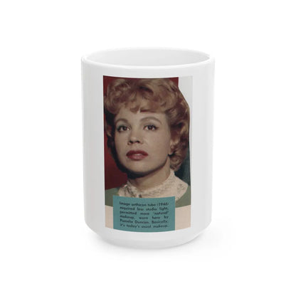 Pamela Duncan #36 - 2.5x4 Clipping (Vintage Female Icon) White Coffee Mug-15oz-Go Mug Yourself