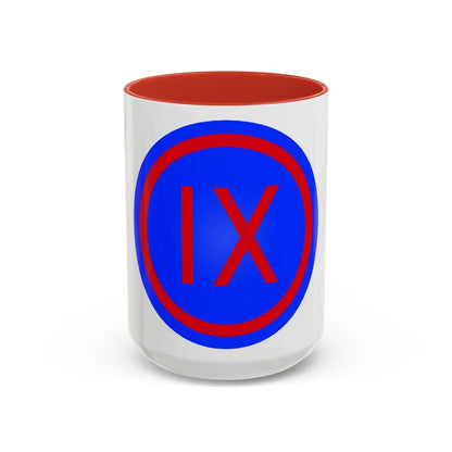 IX Corps (U.S. Army) Accent Coffee Mug-15oz-Red-Go Mug Yourself