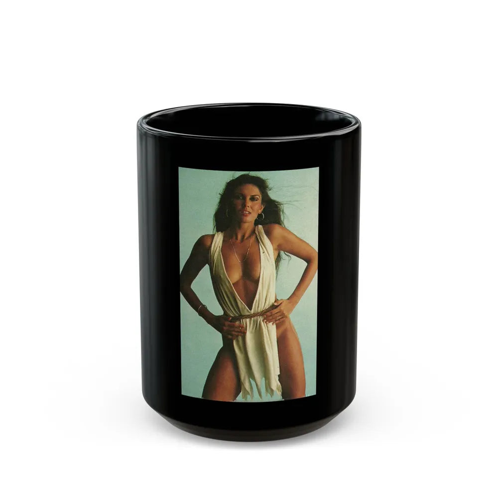 Caroline Munro #304 (Vintage Female Icon) Black Coffee Mug-15oz-Go Mug Yourself