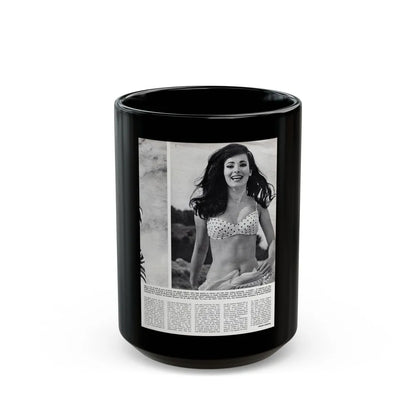 Gila Golan #169 - Tempo Italian Mag. 1967 - 1 Page 1 B&W Photo (Vintage Female Icon) Black Coffee Mug-15oz-Go Mug Yourself