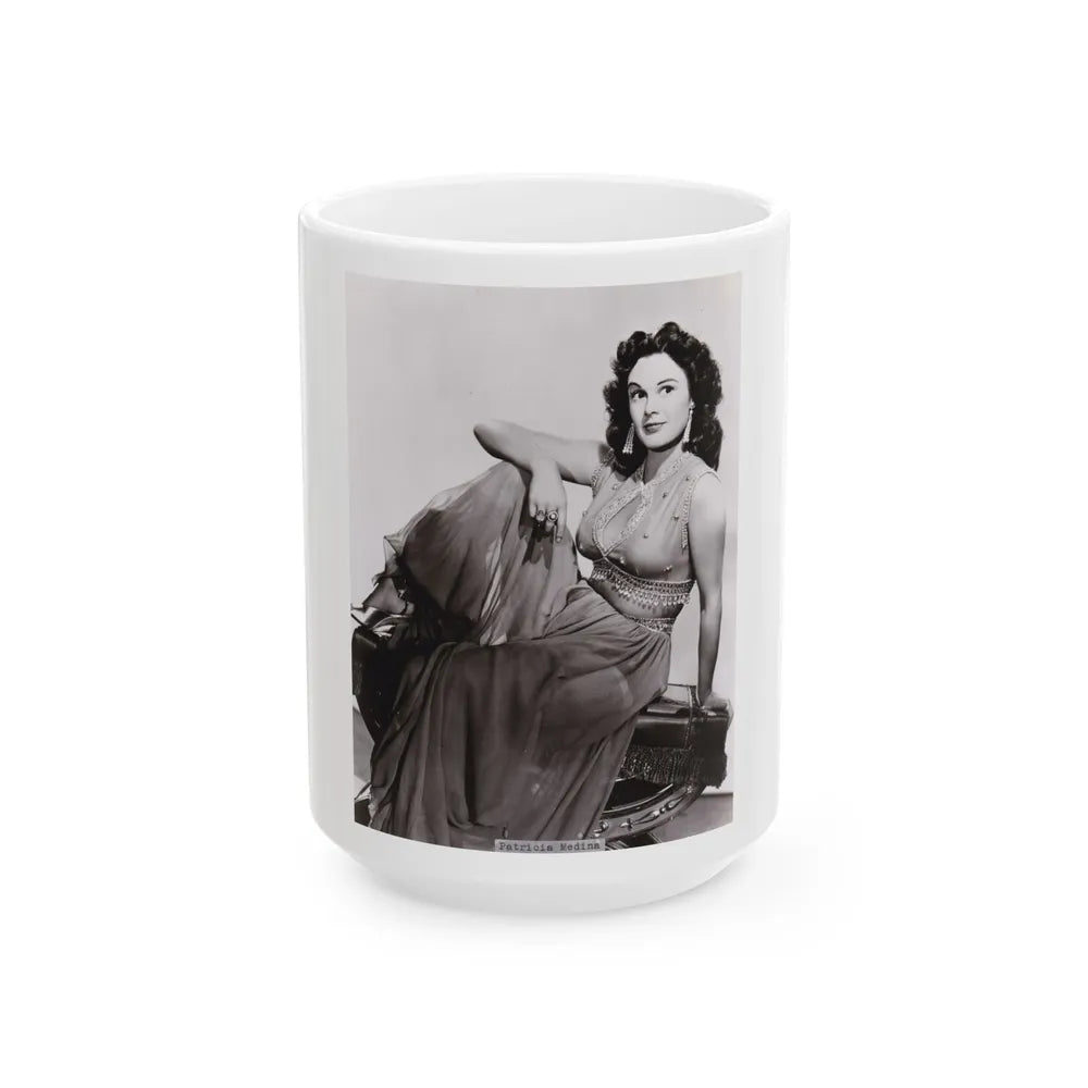 Patricia Medina #74 (Vintage Female Icon) White Coffee Mug-15oz-Go Mug Yourself