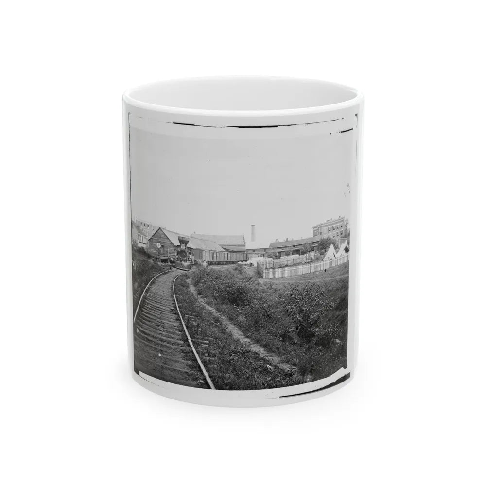 Culpeper Court House, Va. Freight Train On Orange And Alexandria Railroad (U.S. Civil War) White Coffee Mug-11oz-Go Mug Yourself