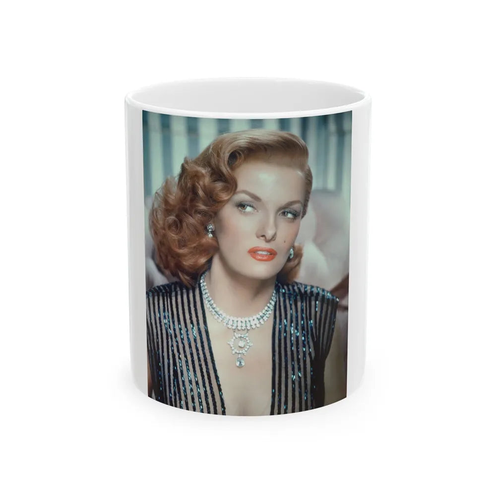 Jane Russell #10 (Vintage Female Icon) White Coffee Mug-11oz-Go Mug Yourself