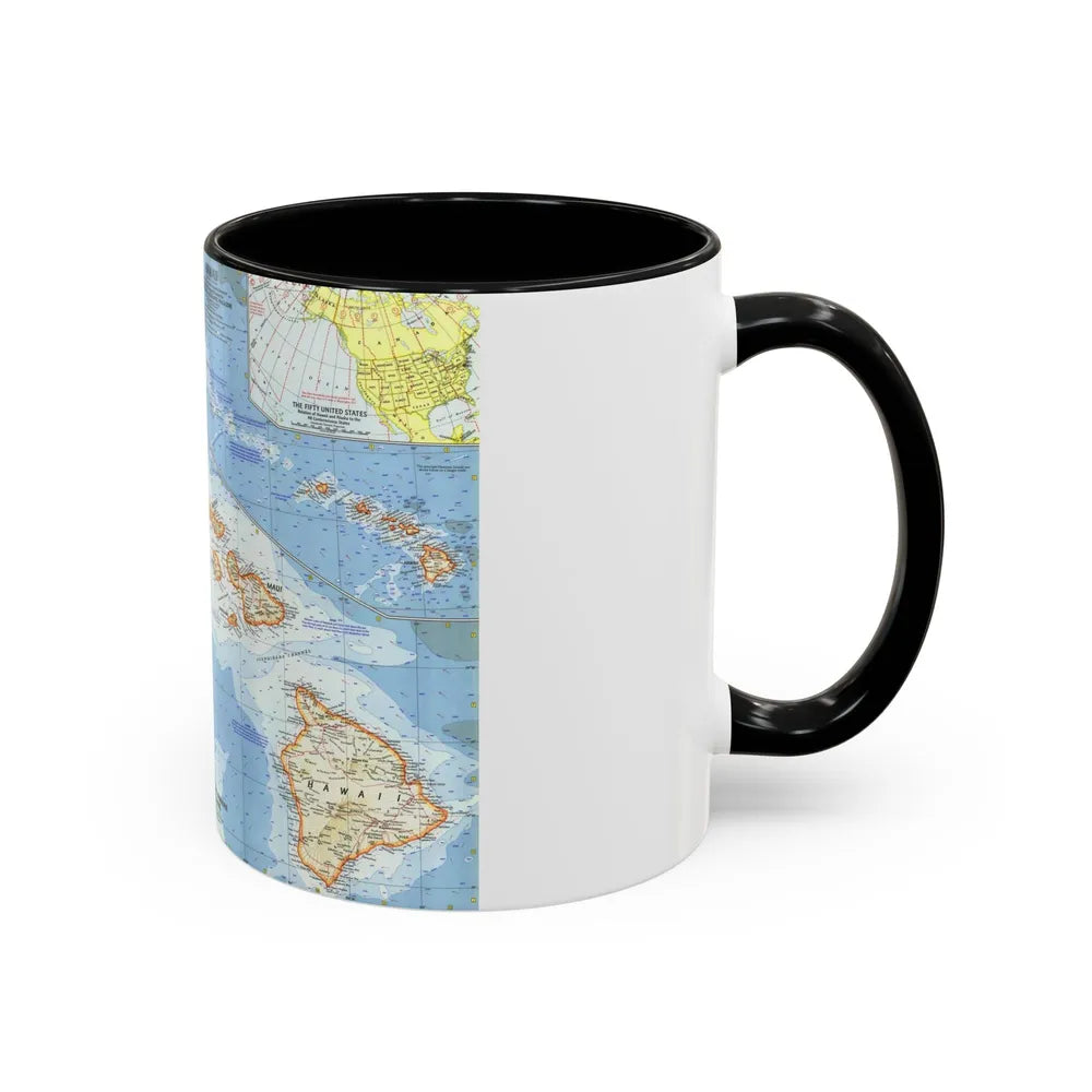 USA - Hawaii (1960) (Map) Accent Coffee Mug-Go Mug Yourself