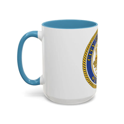 Seal of Houston Texas - Accent Coffee Mug-Go Mug Yourself