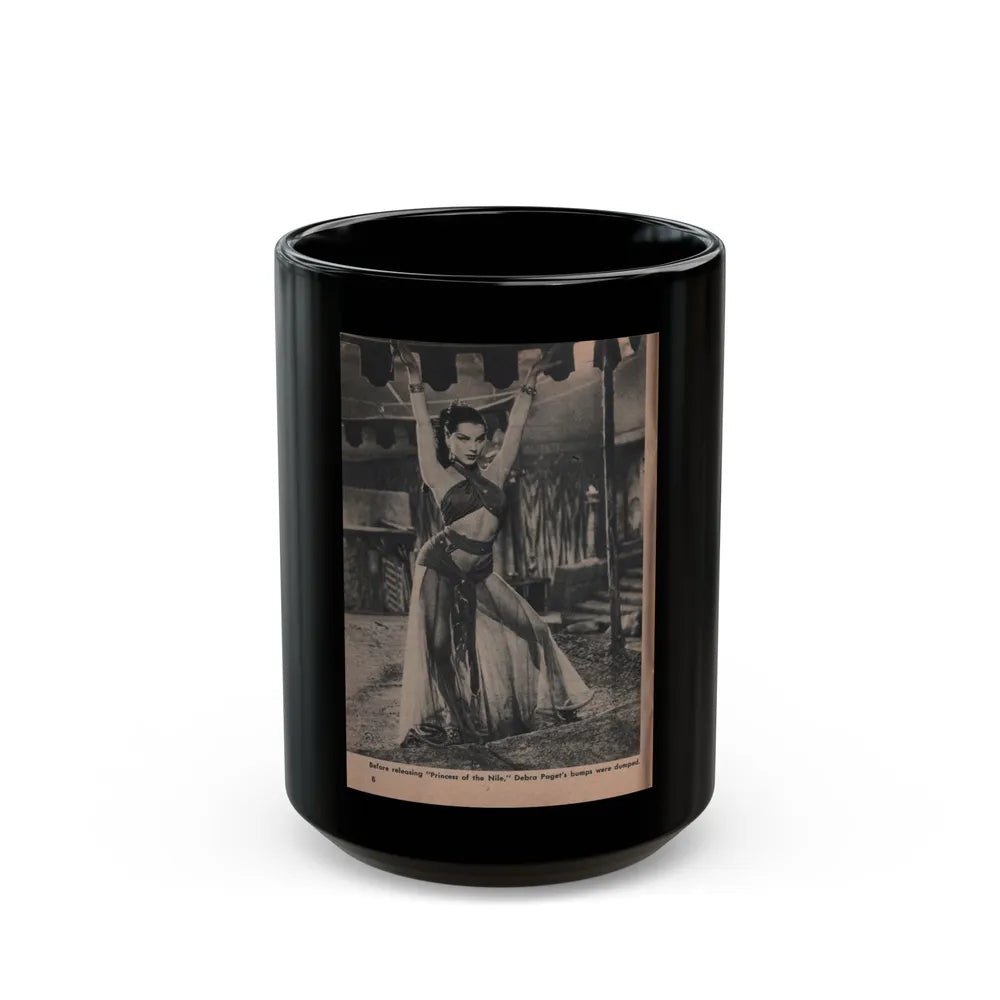 Debra Paget #526 - Show Pocket Mag. '55 - 1 B&W Photo & Caption (Vintage Female Icon) Black Coffee Mug-15oz-Go Mug Yourself