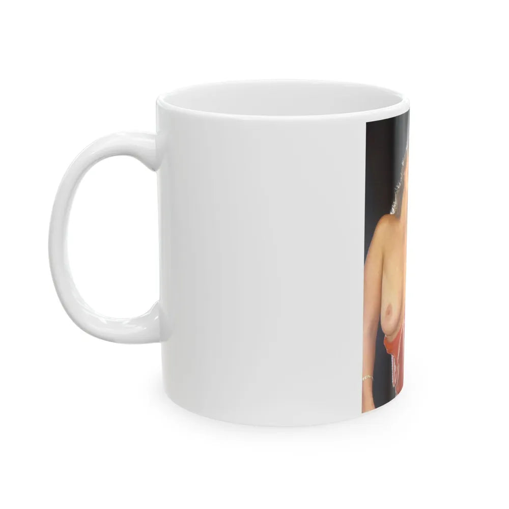 Linda Blair #264 - Partially Topless (Vintage Female Icon) White Coffee Mug-Go Mug Yourself