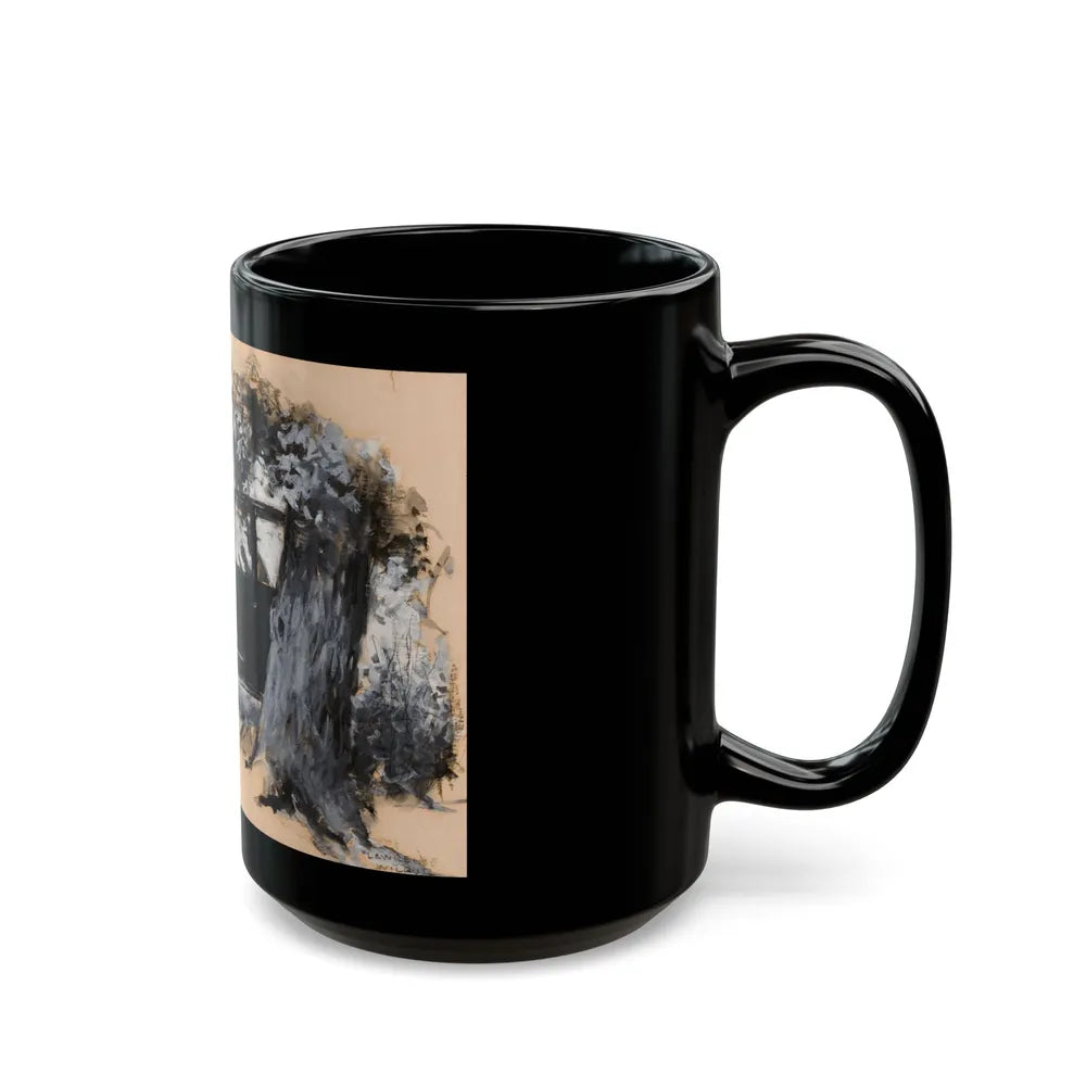 Car Passing a Buggy, Chevrolet ad illustration, 1925 - Black Coffee Mug-Go Mug Yourself