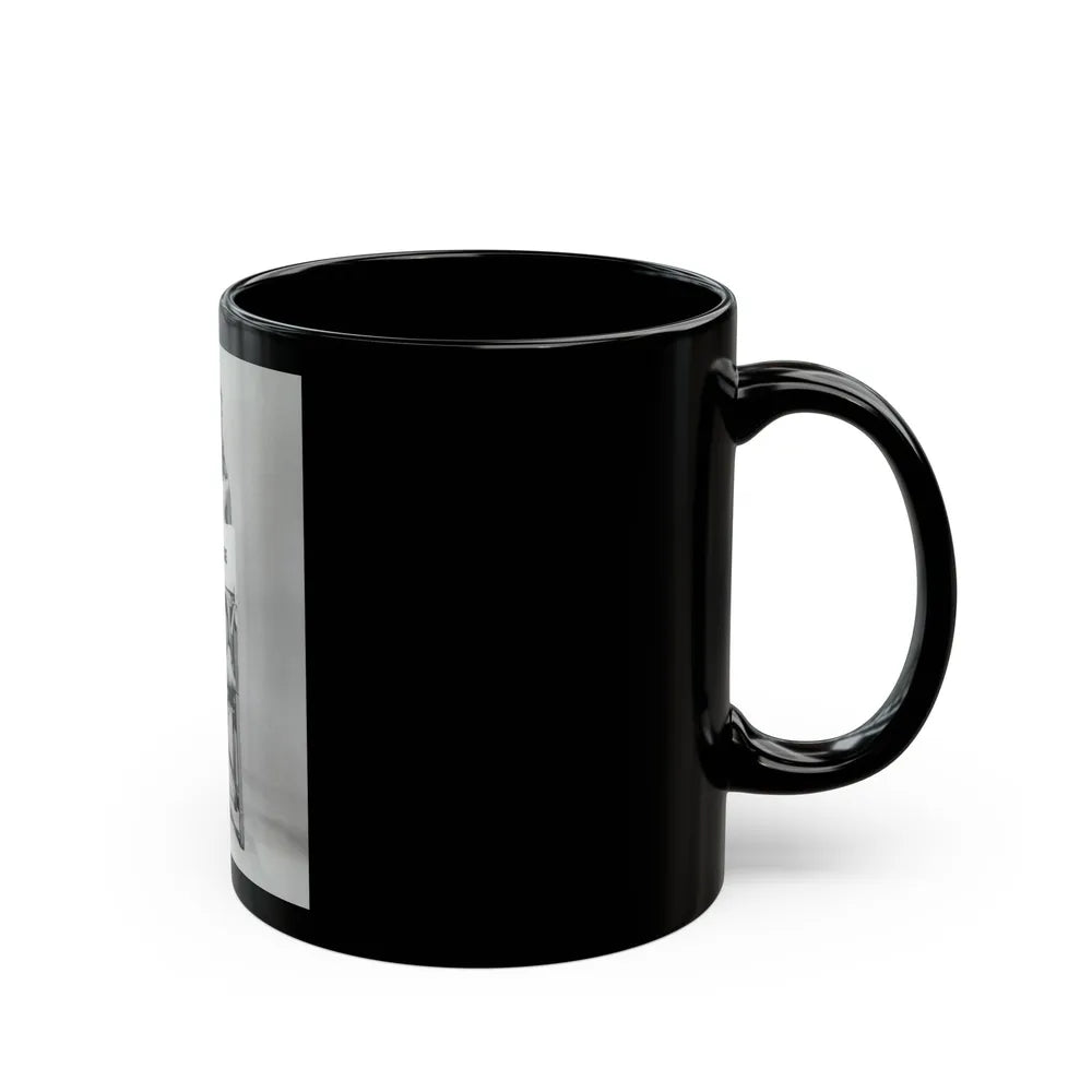 Julie Ege #269 - 8x10 B&W Full Body Semi Nude from 70's via a HQ (Vintage Female Icon) Black Coffee Mug-Go Mug Yourself