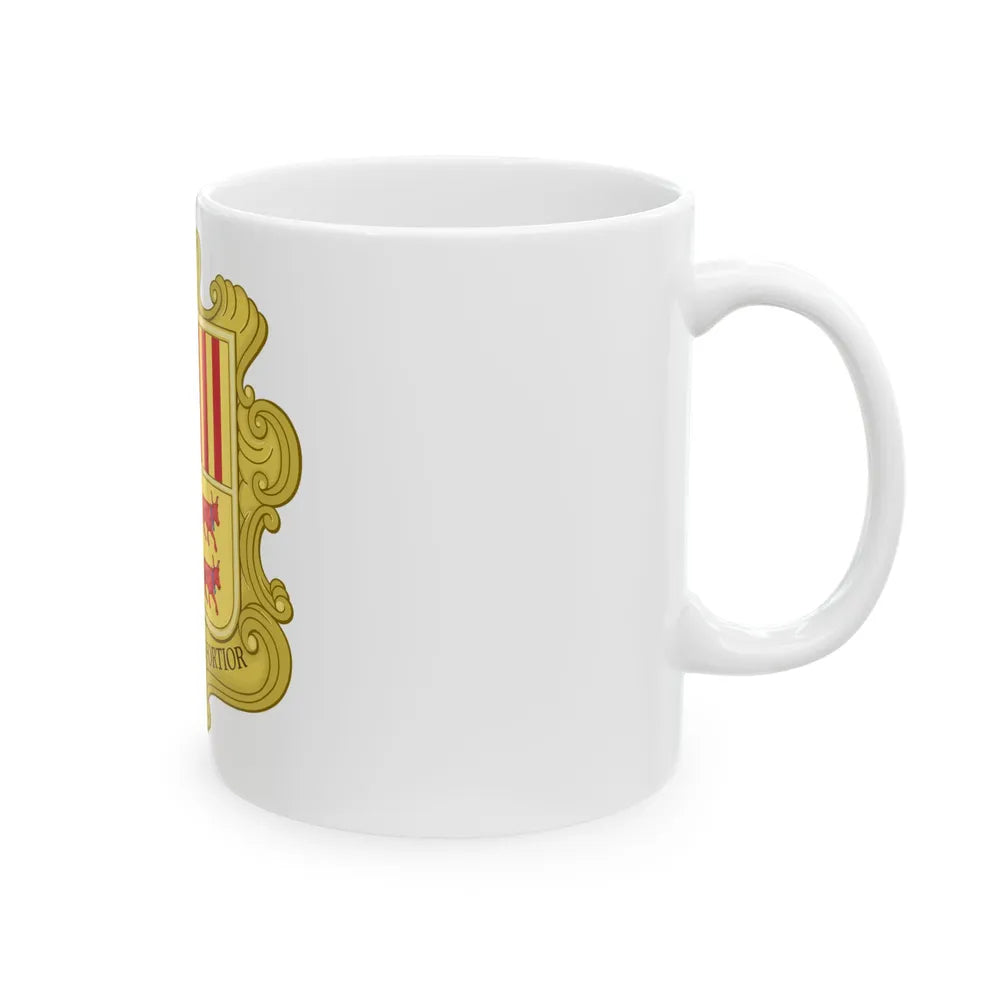 Coat of arms of Andorra (1580) - White Coffee Mug-Go Mug Yourself