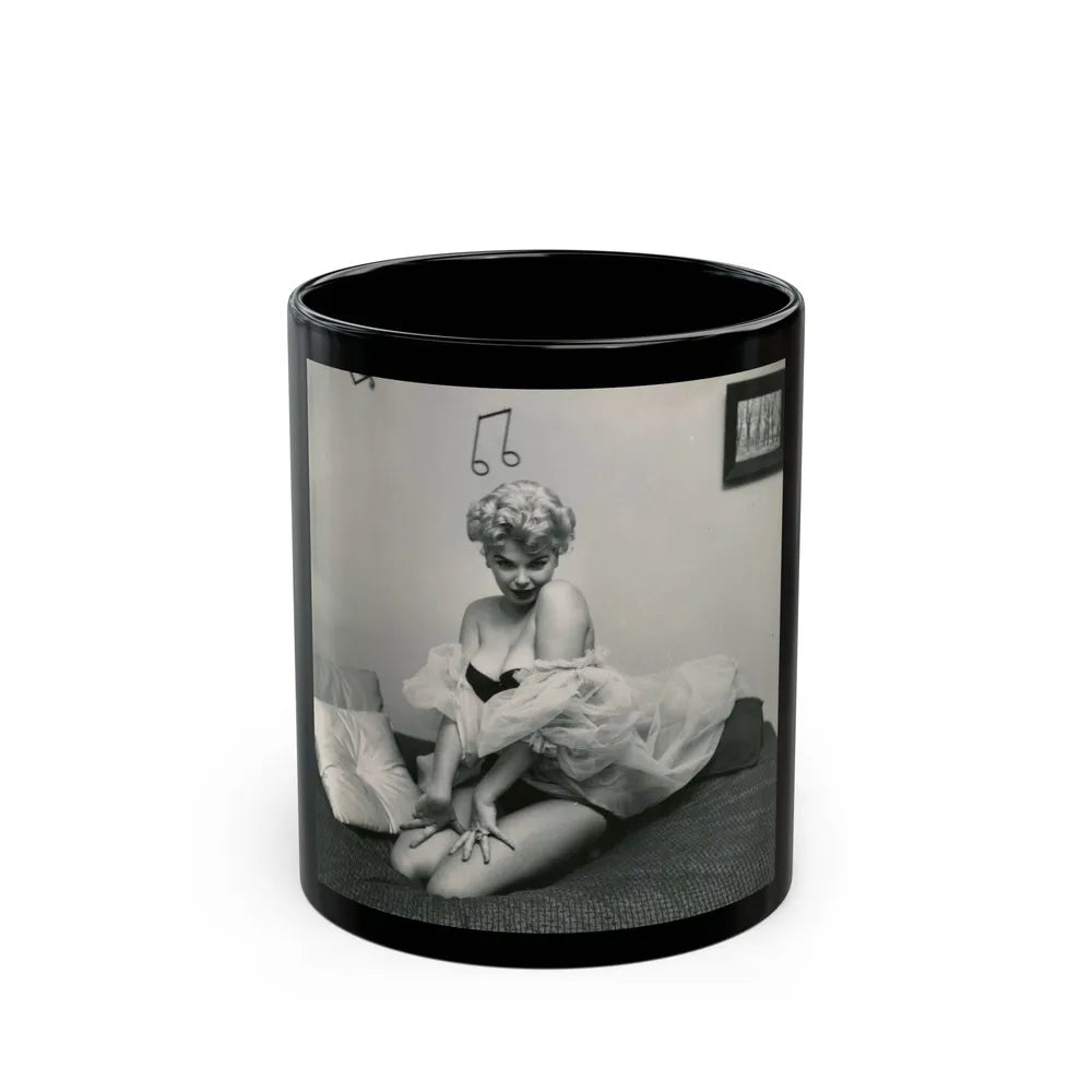 Barbara Nichols #472 (Vintage Female Icon) Black Coffee Mug-11oz-Go Mug Yourself