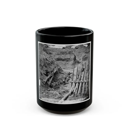 Petersburg, Va. Dead Confederate Soldier, In Trench Beyond A Section Of Chevaux-De-Frise (U.S. Civil War) Black Coffee Mug-15oz-Go Mug Yourself