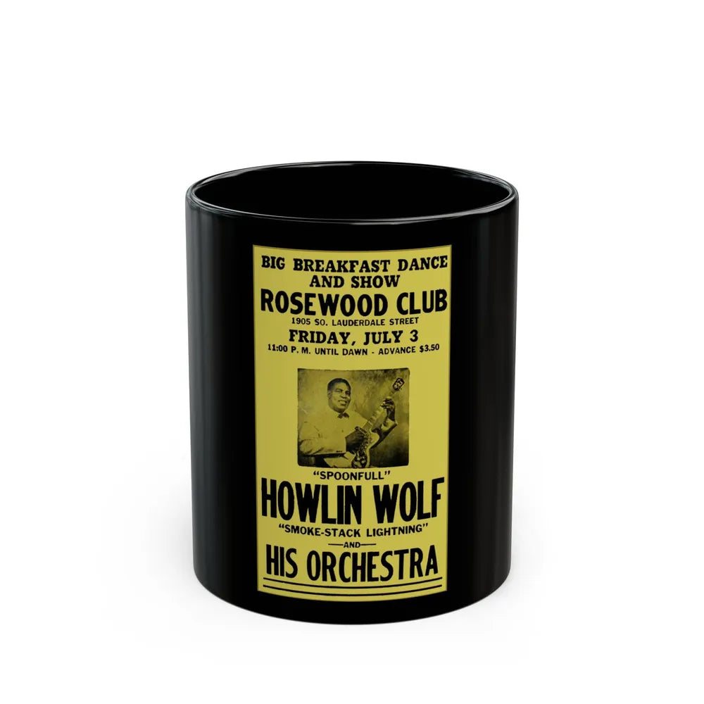 Howlin' Wolf - Poster (Music Poster) Black Coffee Mug-11oz-Go Mug Yourself