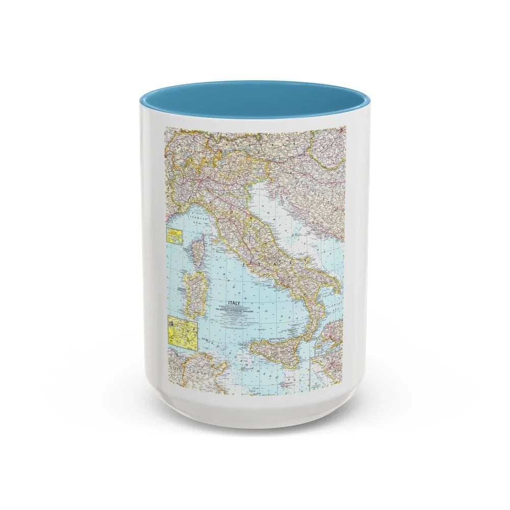 Italy (1961) (Map) Accent Coffee Mug-15oz-Light Blue-Go Mug Yourself