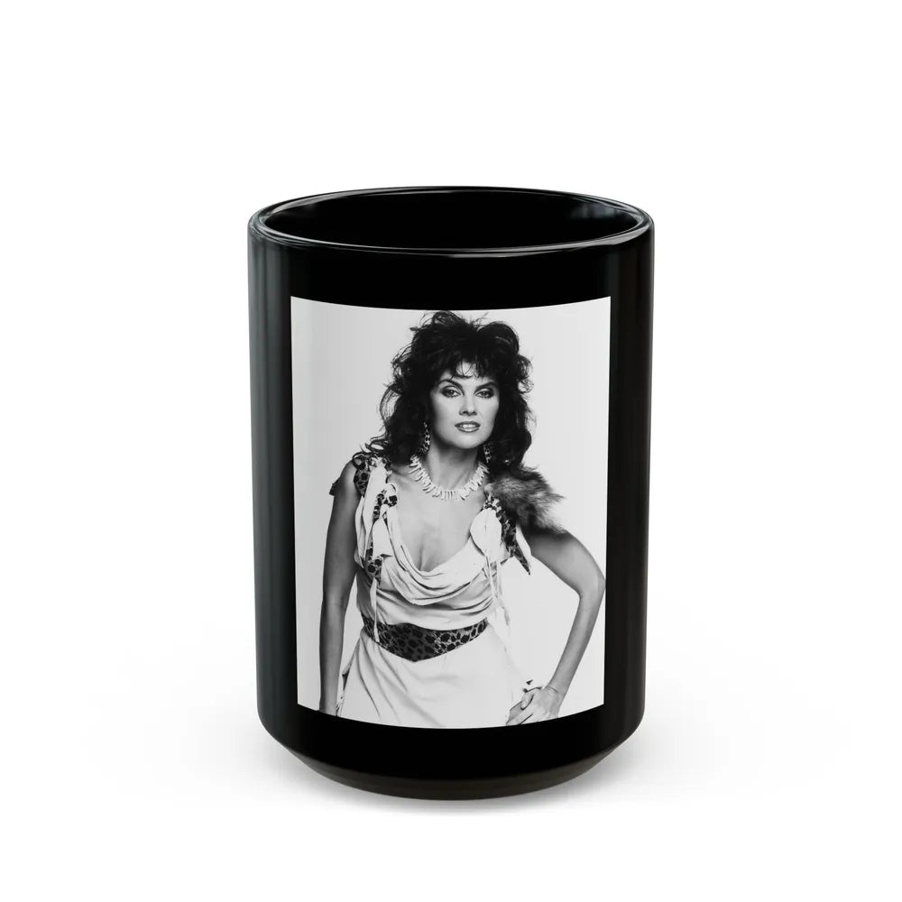 Caroline Munro #324 (Vintage Female Icon) Black Coffee Mug-15oz-Go Mug Yourself