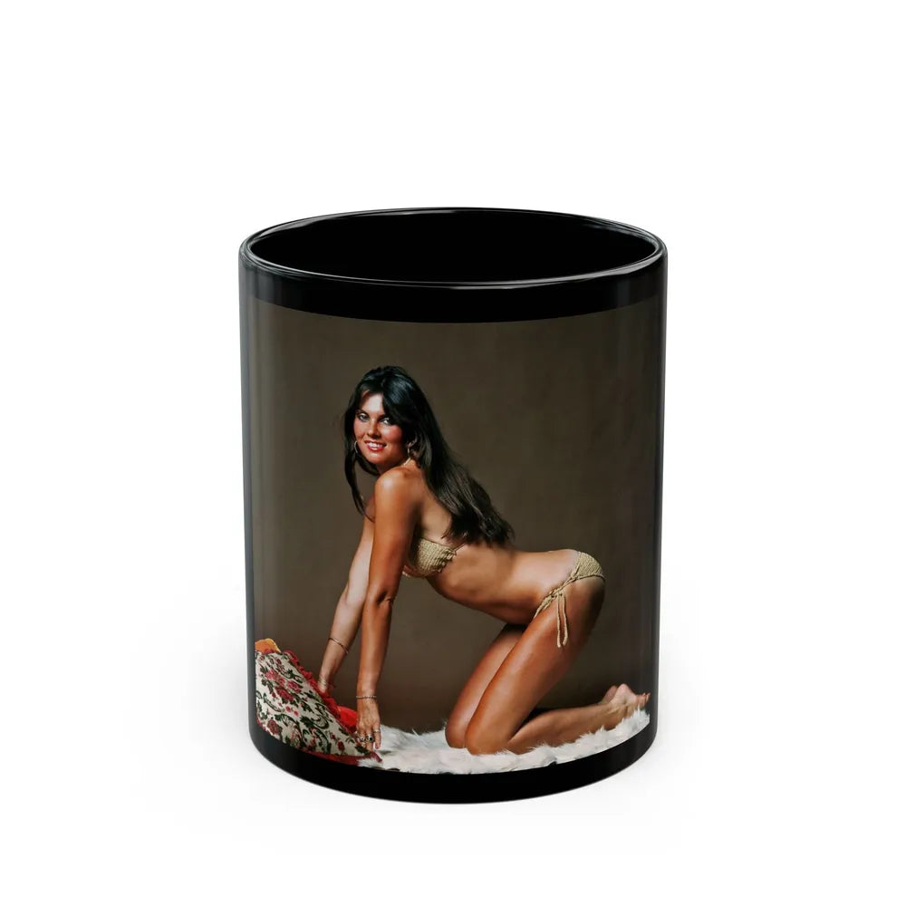 Caroline Munro #257 (Vintage Female Icon) Black Coffee Mug-11oz-Go Mug Yourself