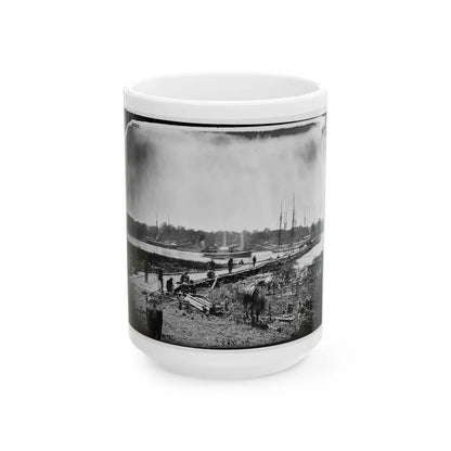 James River, Va. Pontoon Bridge (U.S. Civil War) White Coffee Mug-15oz-Go Mug Yourself