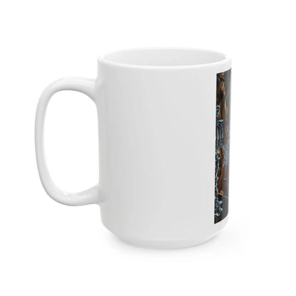 Ghost in Bedroom - White Coffee Mug-Go Mug Yourself