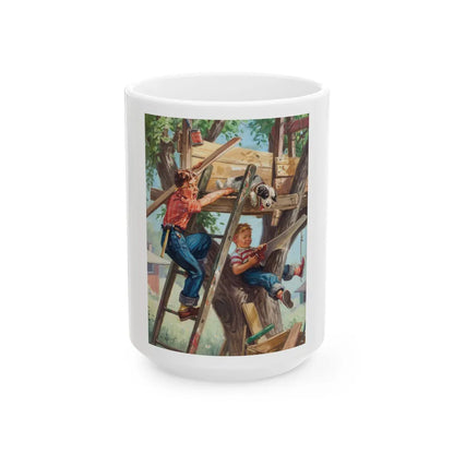 Building a Treehouse - White Coffee Mug-15oz-Go Mug Yourself