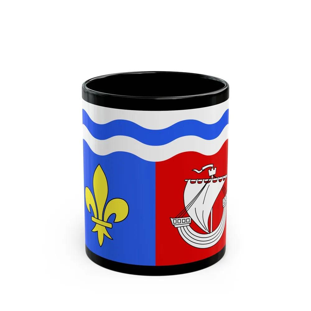 Flag of Hauts de Seine France 2 - Black Coffee Mug-11oz-Go Mug Yourself