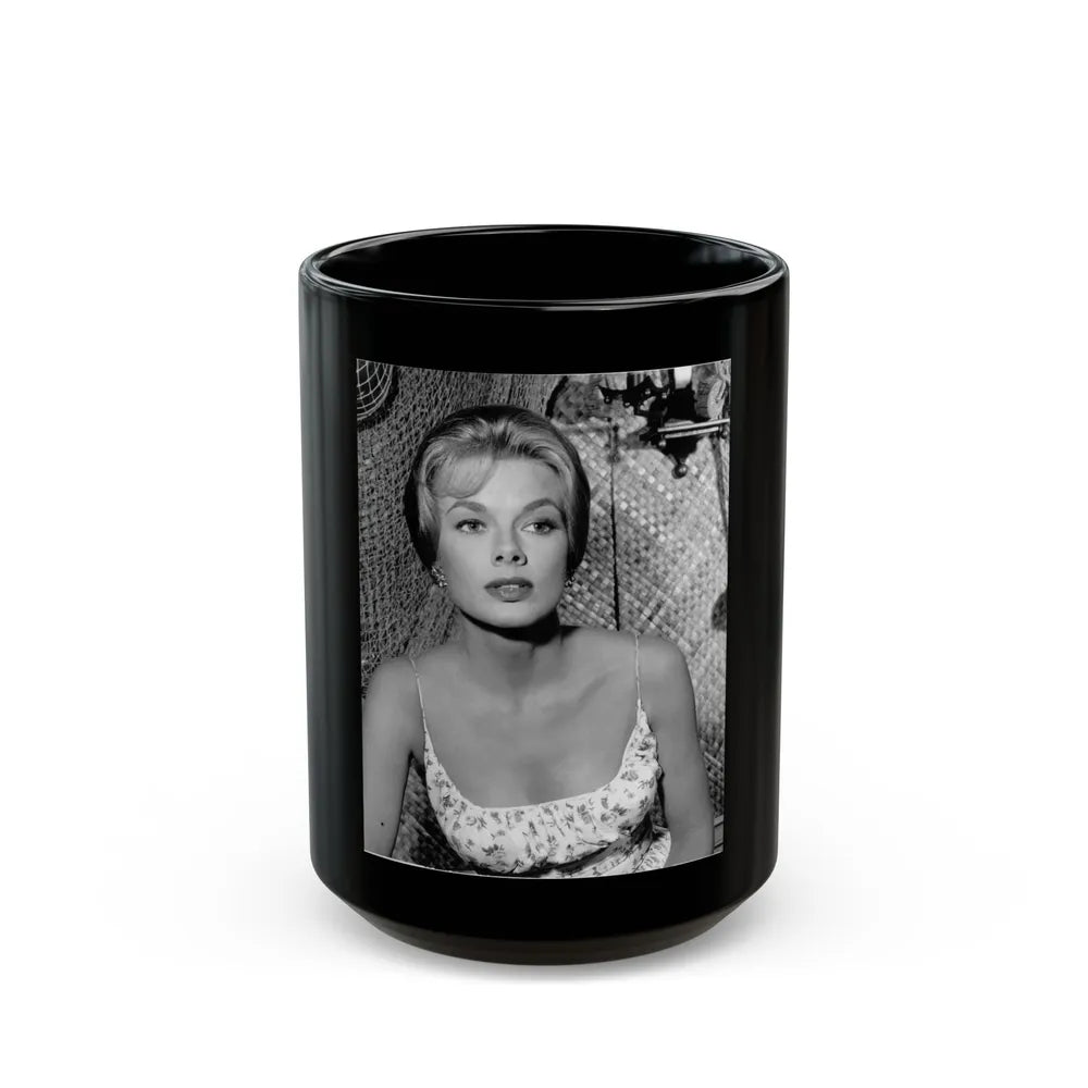 Leslie Parrish #199 (Vintage Female Icon) Black Coffee Mug-15oz-Go Mug Yourself