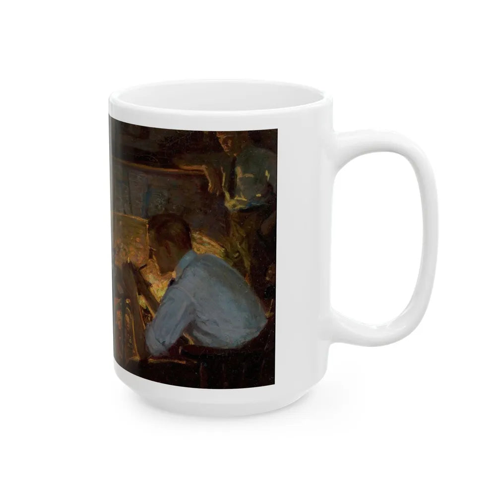 Card Players - White Coffee Mug-Go Mug Yourself