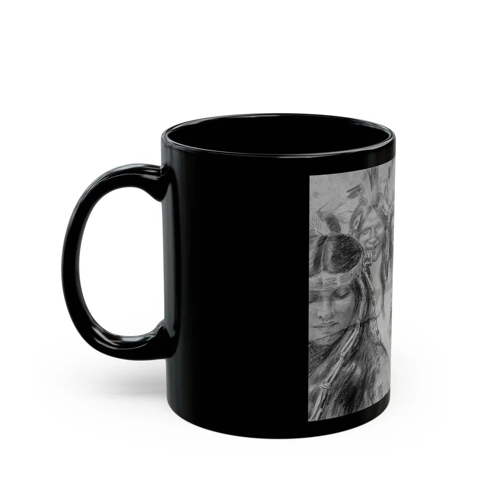 Drawing of Natives, 1906 - Black Coffee Mug-Go Mug Yourself